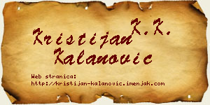 Kristijan Kalanović vizit kartica